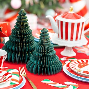 Christmas Centerpiece Honeycomb Xmas Tree Minimalist Rustic Green Festive Tabletop Ornament Holiday Free Standing Paper Party Decoration