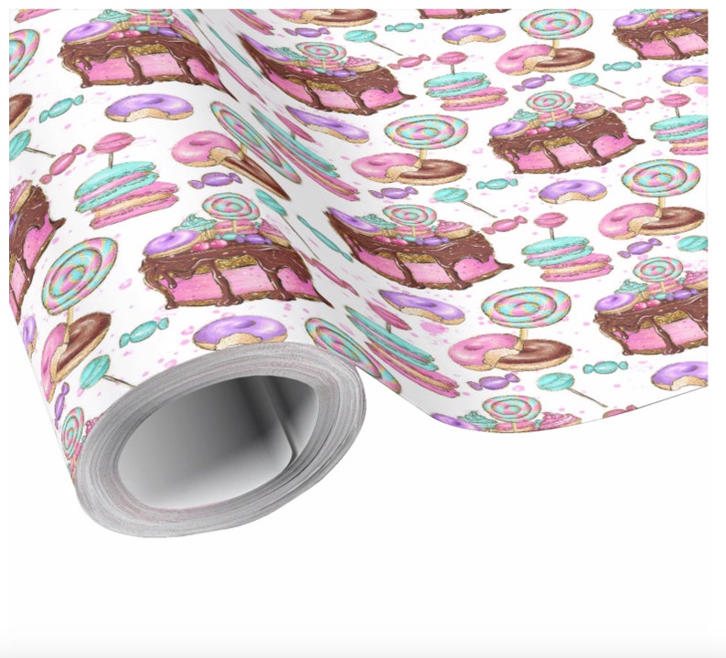 Cake and Candy Wrapping Paper Sheet Birthday Gift Wrap Sheet Etsy
