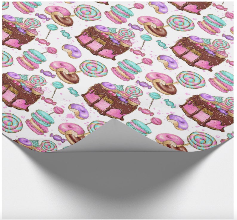 Cake and Candy Wrapping Paper Sheet Birthday Gift Wrap Sheet | Etsy
