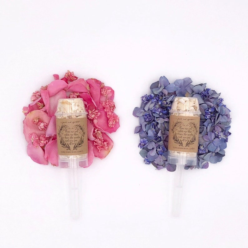 Gender Reveal Confetti Poppers Girl Gender Reveal Flowers Etsy
