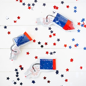 Aufblasbare Konfetti Popper 4. Juli Gedenktag Vaterländisch Amerika Party Fun Favor Versorgung Blow Up Push Up Stern Konfetti Kinderfreundlich