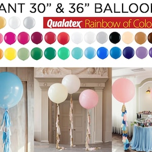 Giant Latex Balloons 36inch OR 30inch Mix Solid Color Qualatex Biodegradable Party Supply Air Helium Fill Wedding Birthday Christmas Easter