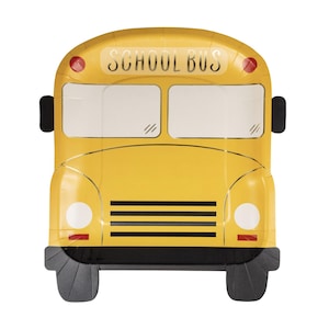 School Bus Shape Paper Plates First Day Back to School Party Tableware End Of Summer Kindergarten Teacher Appreciation Graduation Dinnerware