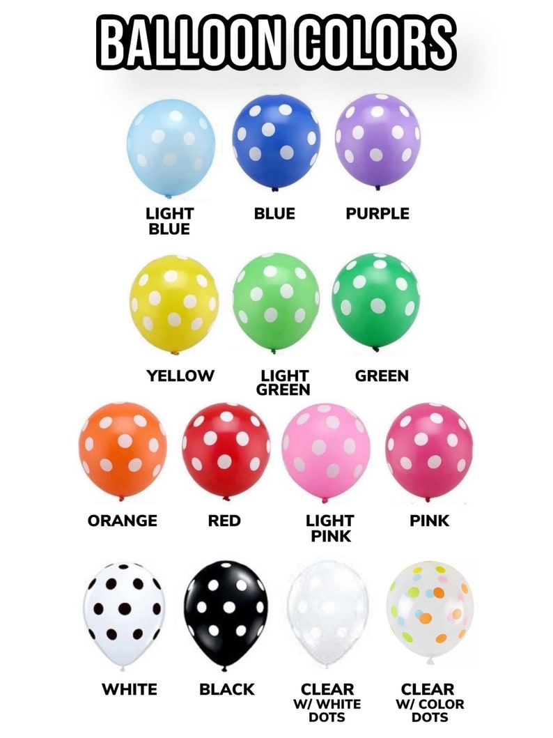 Polka Dot Balloon CHOOSE YOUR COLOR Wedding Engagement Birthday Baby Shower Graduation Carnival Kids Adults Party Festival Decoration image 4