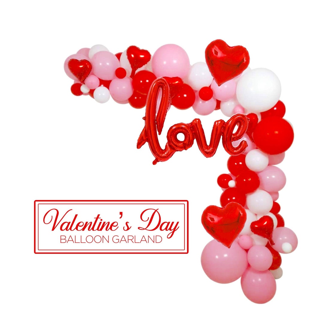 Valentines Day Decoration Love Balloon Bundle White Red Pink Etsy 日本