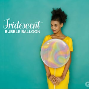 Iridescent Balloon Holographic Rainbow Party Decoration Baby Shower Birthday Wedding Sweet 16 Large Bubble Round Orb Balloon