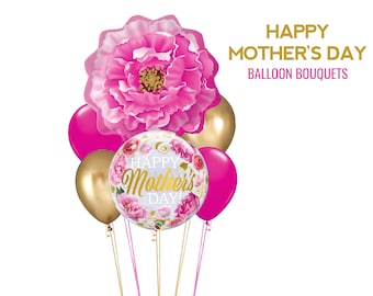 Large Peony Balloon for Mother's Day Decoration Pink Gold Floral Bouquet Entryway Table Centerpiece Sweet Table Décor Beautiful Gift Mum