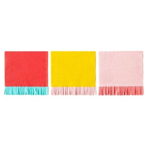 Colorful Fringe Paper Napkins Yellow Pink Red Tissues Bridal Baby Shower Birthday Sweet 16 Easter Spring Garden Party Supply Cute Tableware