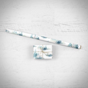 Woodland Gift Wrapping Paper Watercolor Winter Forest Reindeer Christmas Festive Artistic Present Packaging Sheet Roll Holiday Wrapper Bild 5