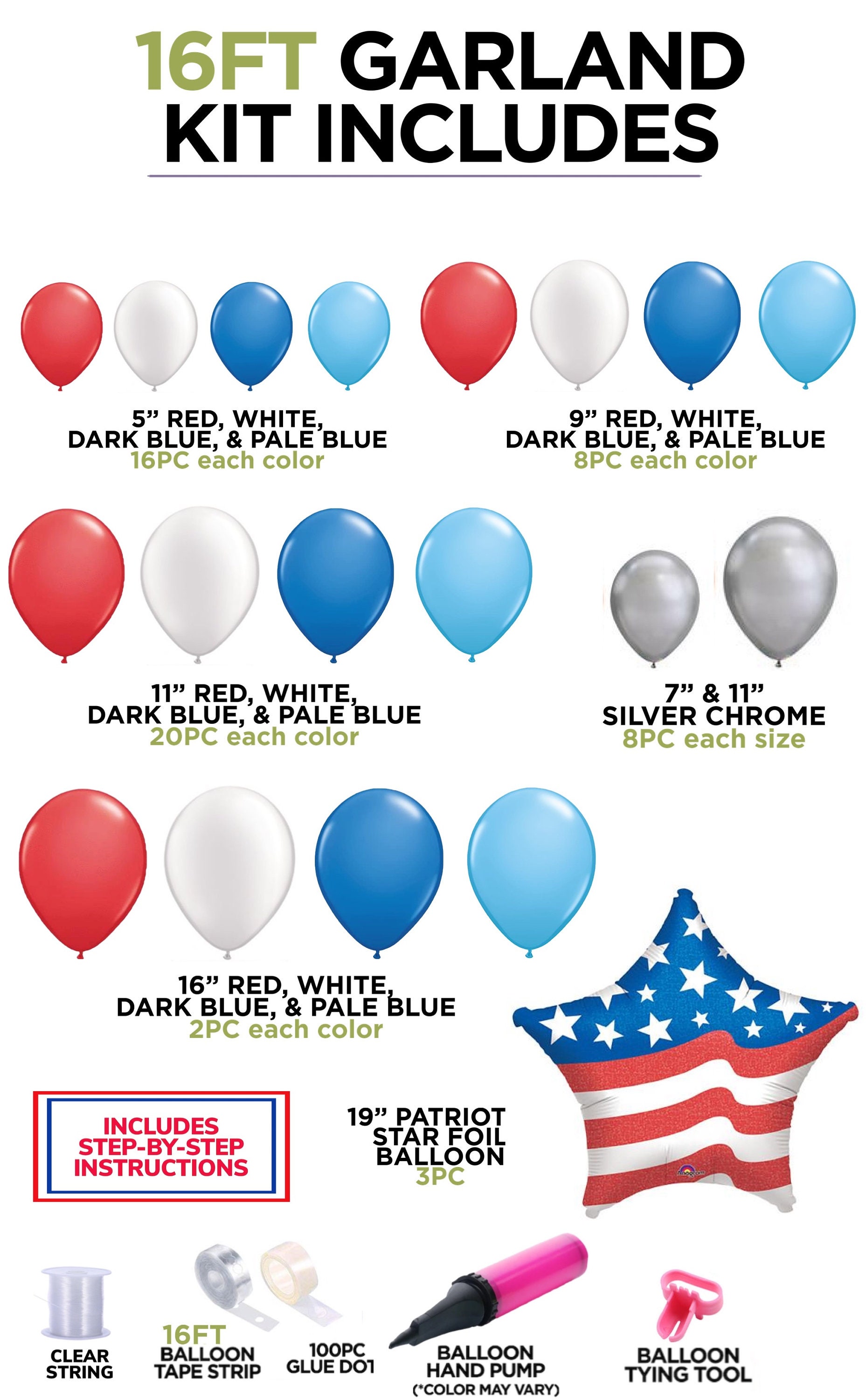 USA Proud Banner Extra Felt Stars and Balls Kits only (Red, White