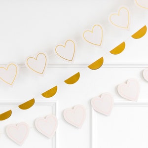 Heart Garland, Bridal Shower Garland, Heart Bridal Shower Banner, Bridal Shower Decorations, Hearts Banner, Engagement Party Garland imagen 6