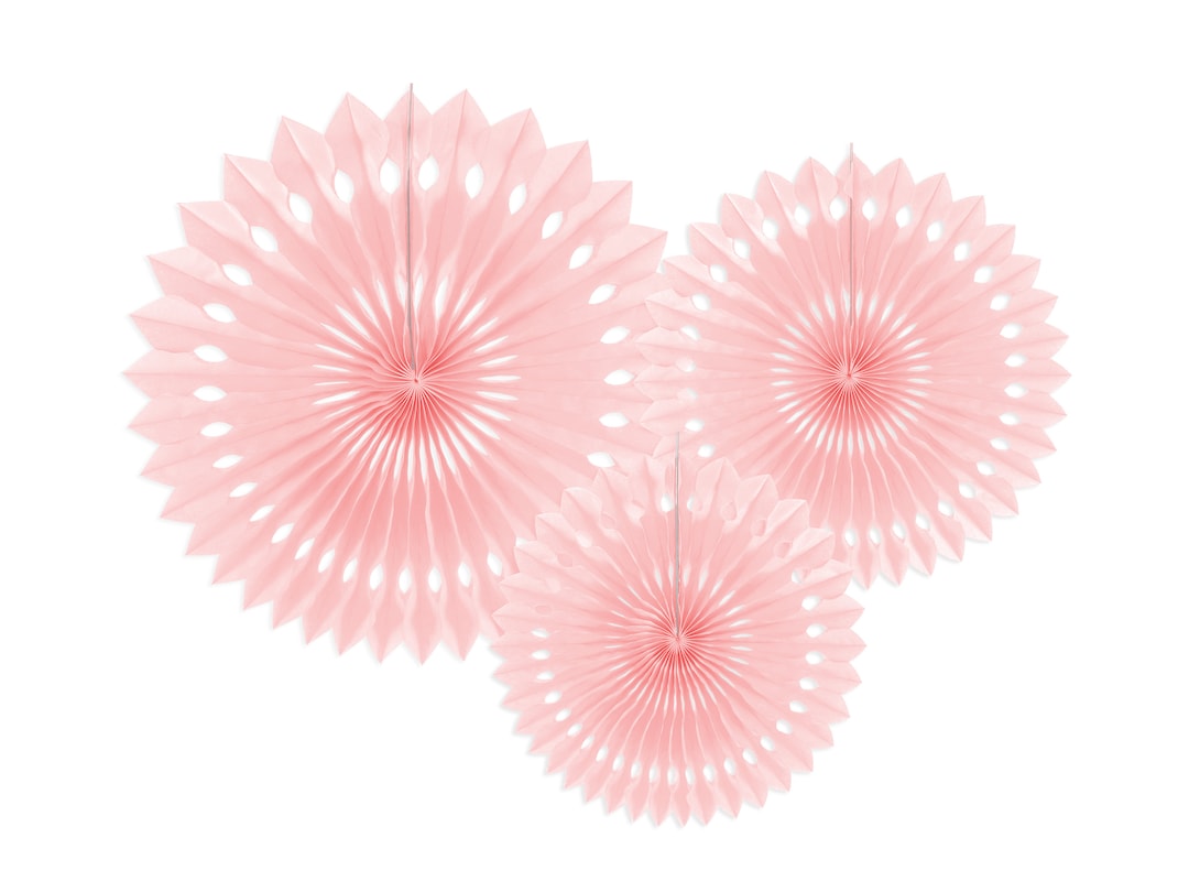 Pink Paper Fan Set Large Blush Light Pink Origami Pinwheels Etsy