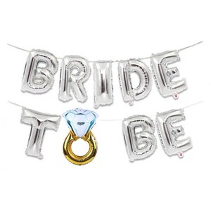 Bride To Be Balloon Banner with Diamond Ring Rose Gold Silver Foil Posh Decoration Bridal Shower Bachelorette Balloon Party Supply Garland image 4