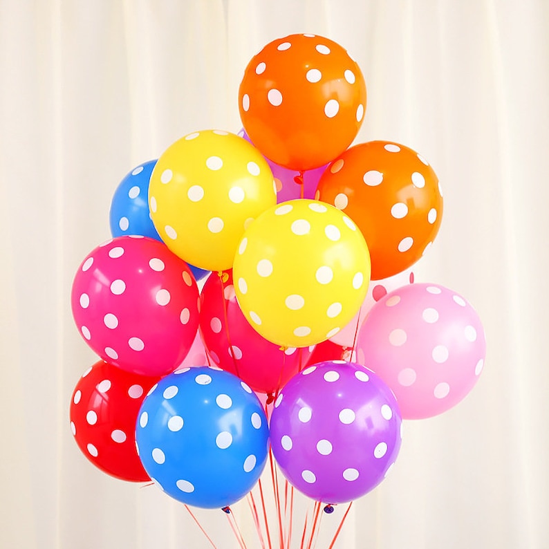Polka Dot Balloon CHOOSE YOUR COLOR Wedding Engagement Birthday Baby Shower Graduation Carnival Kids Adults Party Festival Decoration image 2