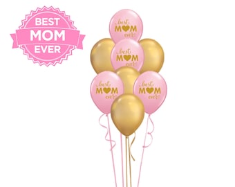 Best Mom Ever Balloon Bundle Pink Gold Party Decoration Mother’s Day Stepmom Birthday Appreciation Gift Bouquet Party Supply