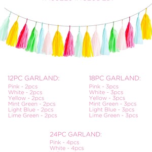 Easter Garland Multicolor Fringe Tassels Yellow Green Pink Hanging Banner DIY KIT Garden Spring Picnic Bunting Party Supply image 2