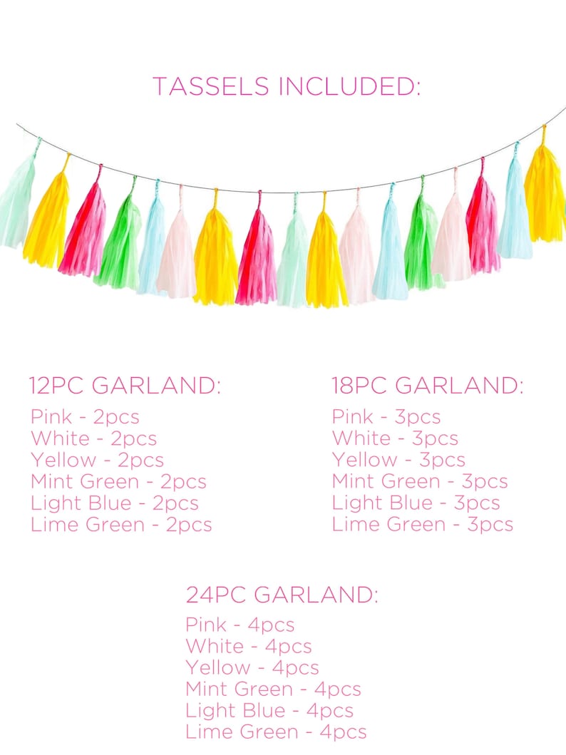 Easter Garland Multicolor Fringe Tassels Yellow Green Pink Hanging Banner DIY KIT Garden Spring Picnic Bunting Party Supply image 2