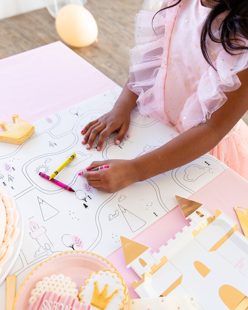 Coloring Table Runner Princess Fairytale Tablecloth Party - Etsy