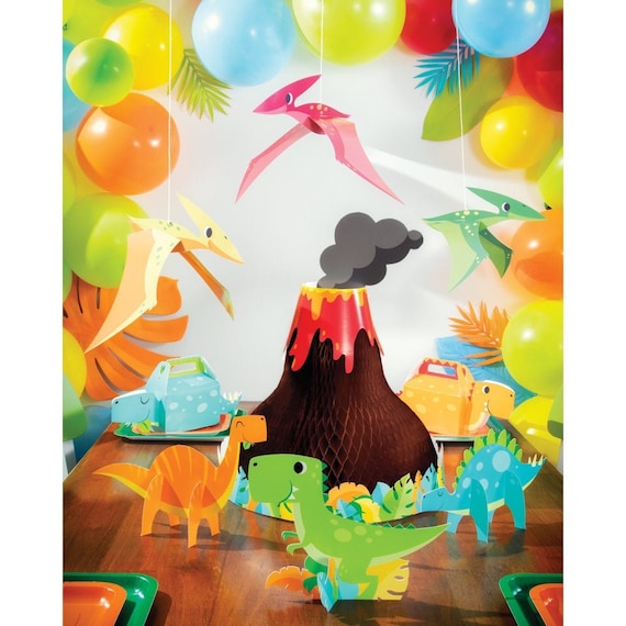 Dinosaur Theme Party Decoration Set Honeycomb Volcano Centerpiece T-rex Dino Birthday Baby Shower Jungle Jurassic World Tropical Il_570xn