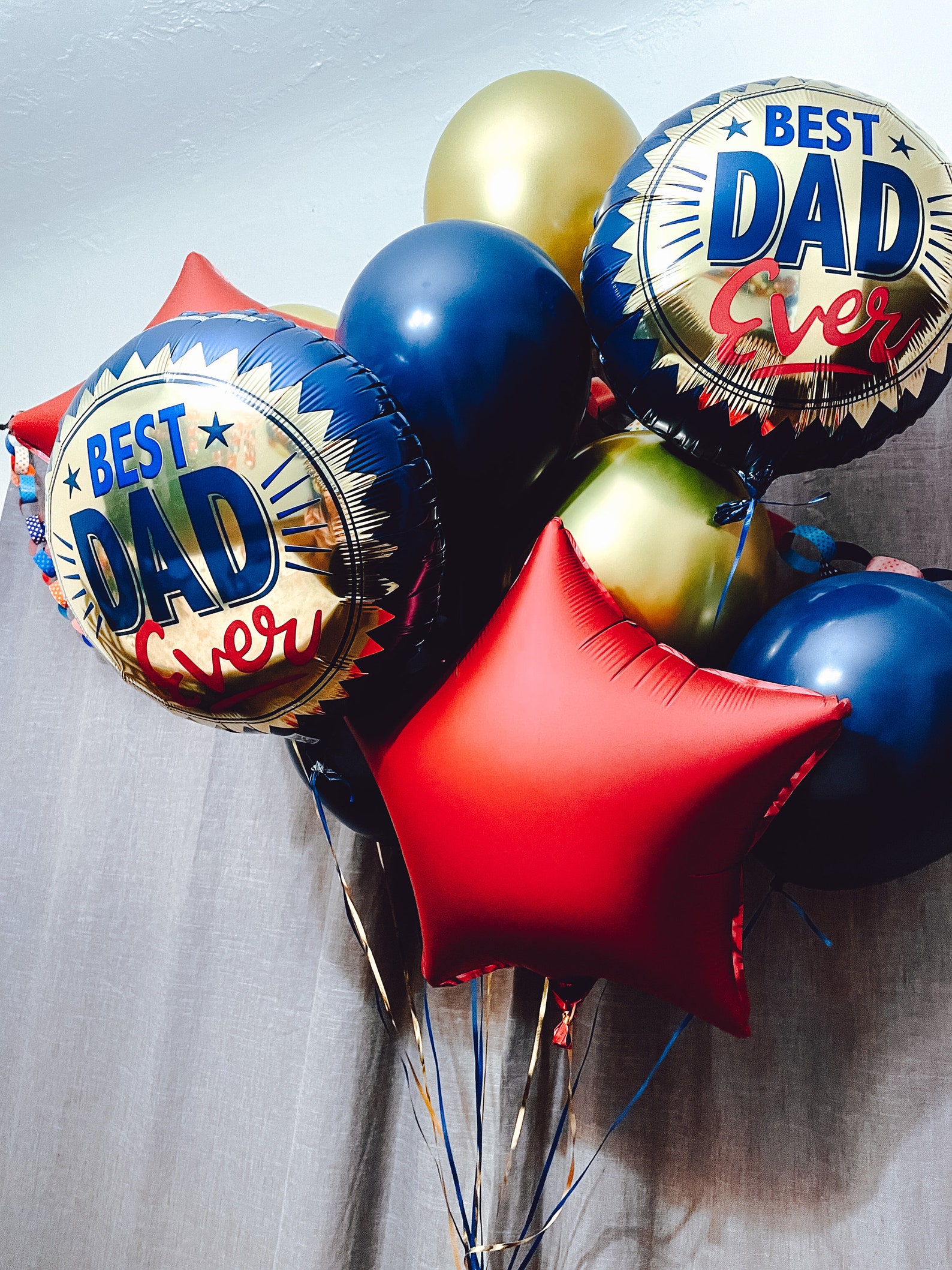 Best Dad Ever Balloon Bouquet Happy Fathers Day Birthday Red Etsy