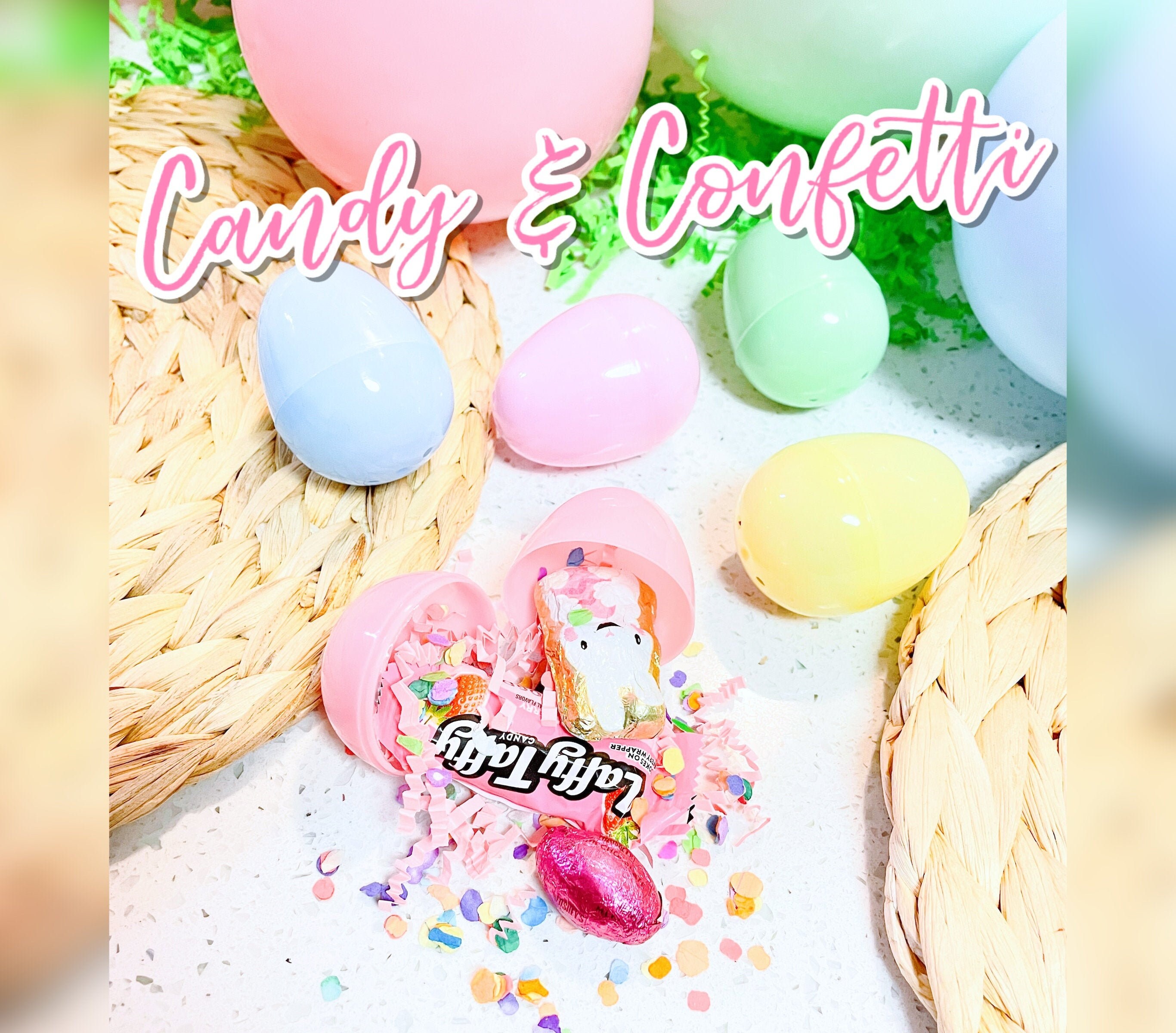 Candy Confetti Filled Easter Eggs Pastel Surprise Mystery Egg Etsy
