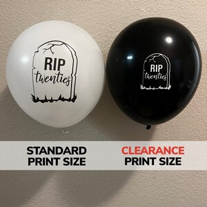 CLEARANCE- R.I.P Twenties White Black Imperfect Balloons Birthday ...