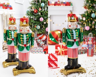 NUTCRACKER BALLOON Large Freestanding Foil Balloon for Traditional Classic Christmas Decoration Photo Prop Entryway Centerpiece Party Supply