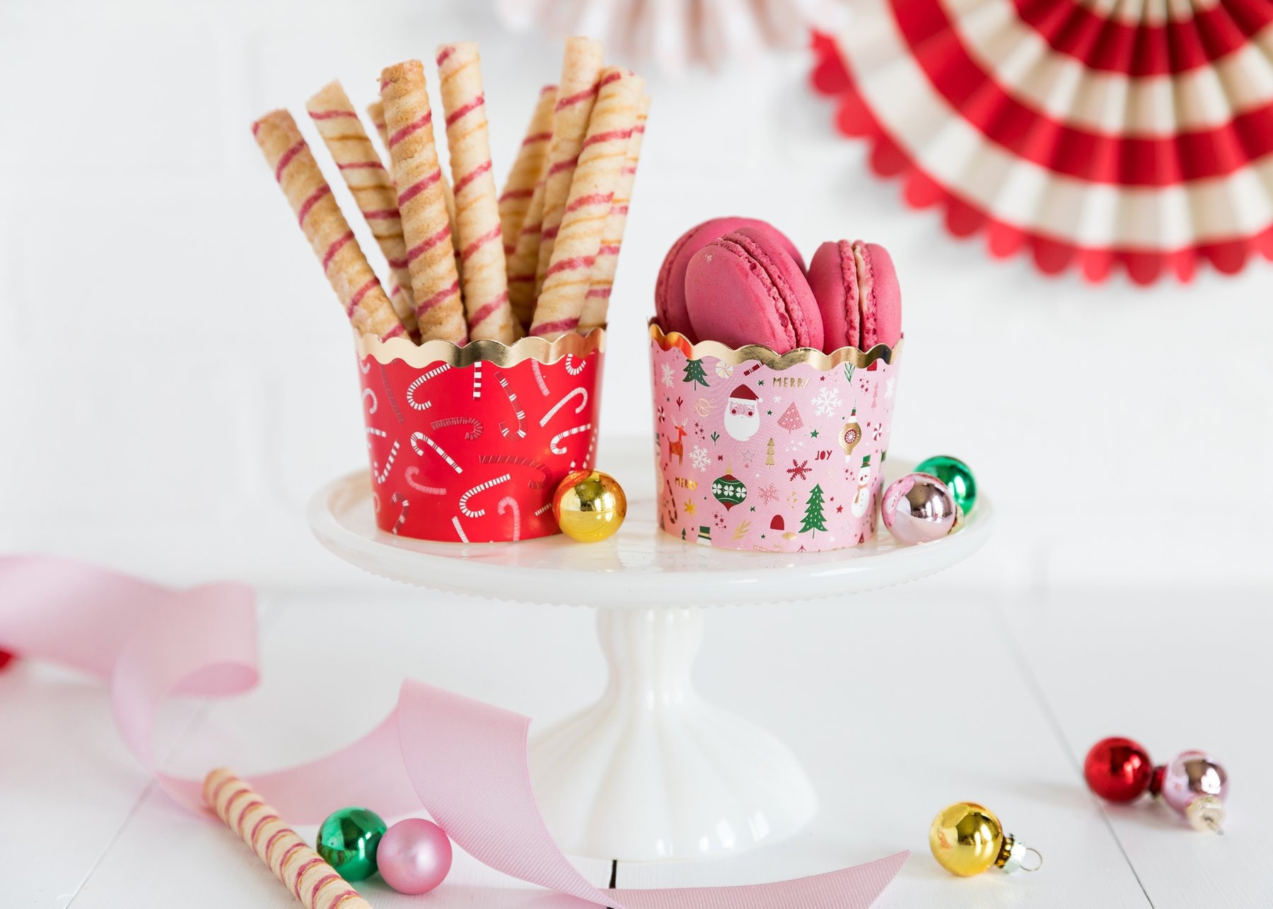 Pink Christmas Baking Cups Christmas Treat Cups Pink and Etsy