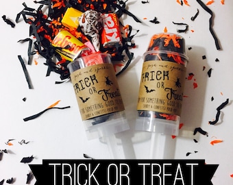 Lembrancinhas de festa de Halloween Confetes de Halloween Push Pops Pops de festa de Halloween Doces de Halloween Poppers de guloseimas de Halloween pretos e laranja