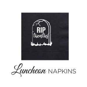 Lustig 30 Geburtstag Servietten RIP 20er Jahre Tod To My Twenties Schwarz Weiß Luncheon Taschentücher Böse Gothic Meilenstein Geburtstag Rest in Peace 20 Jahr