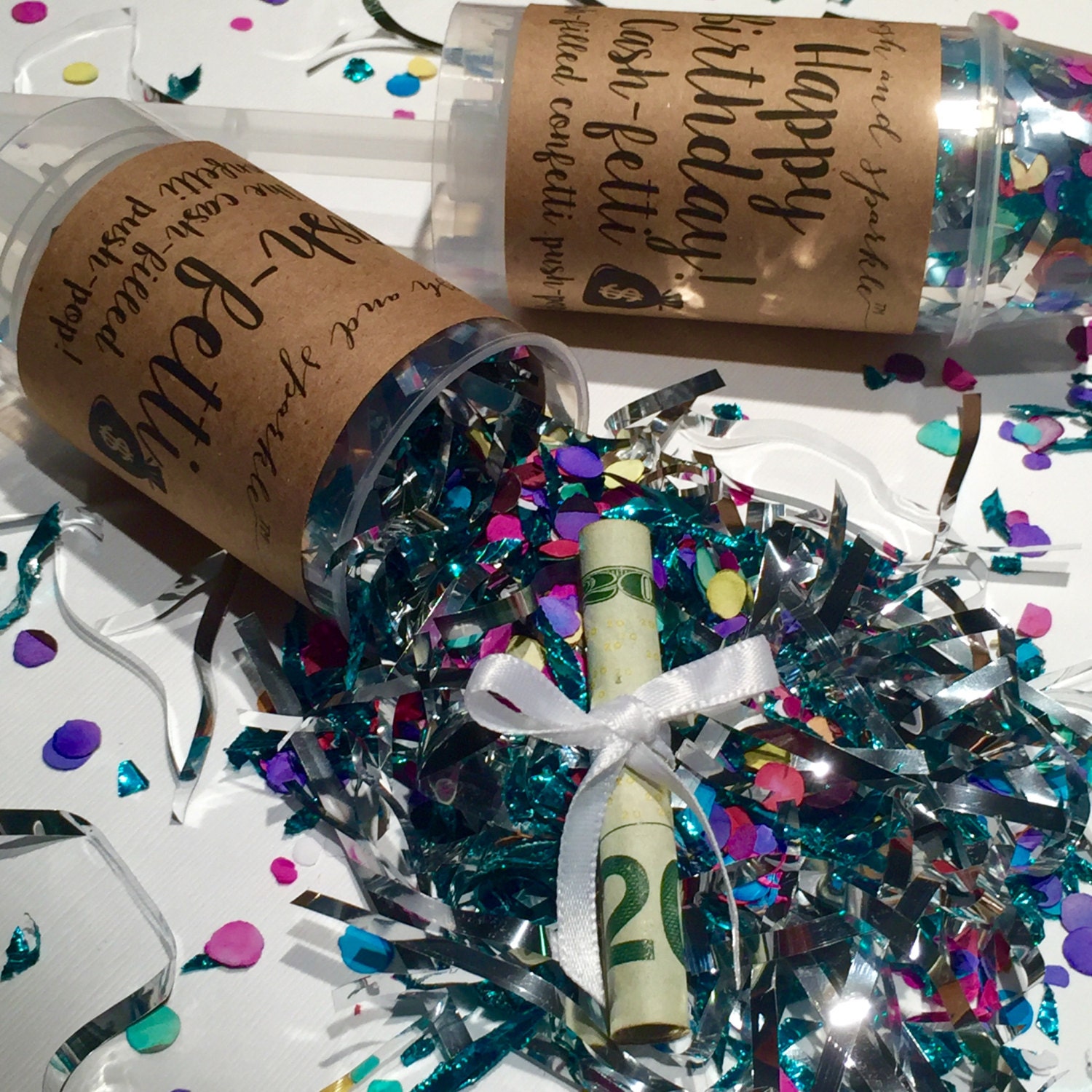 Money Confetti Poppers Money Gift Ideas Money Party Popper Etsy