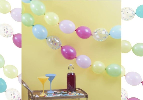 Linking Balloons Rainbow Colorful Pastel Garland Ceiling Wall