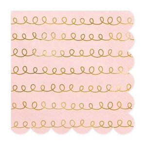Pink Paper Napkins Classy Light Pink Gold Foil Girl Baby Shower Birthday Napkins Cute Bridal Party Tissues Beverage Food Party Dinner Napkin