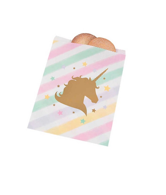 Unicorn Party Favor Bags, Rainbow Unicorn Goodie Bags, Unicorn Loot Bags, Unicorn Goody Bags, Unicorn Favor Bags Paper, Unicorn Candy Bags Il_570xn