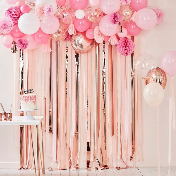  Boy Or Girl Gender Reveal Party Decoration Set,&Balloons Arch  Garland Kit,Foil Balloons,Curtains,Paper tassel Garland,Balloon decoration  tools,For Party Photo Backdrop (Pink/Blue) Shower Birthday : Toys & Games