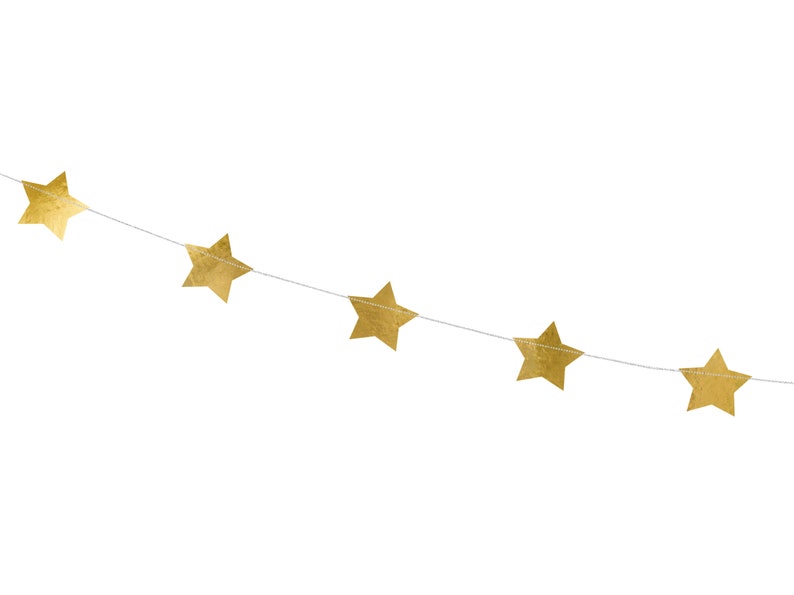 Christmas Star Garland Shimmering Gold Foil Star Celestial - Etsy