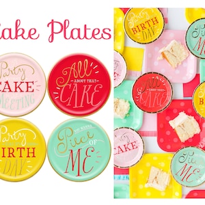 Birthday Cake Paper Plates with Sayings Funny Colorful Adult Kids Bday Party Dessert Sweets Tableware 1st 18th 21st 30th 40th Party Supply