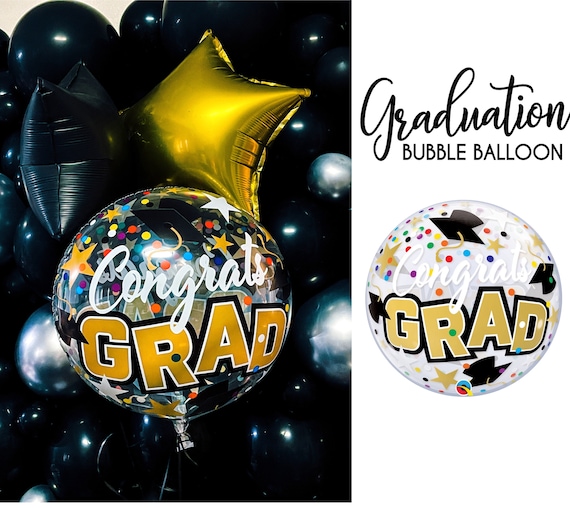 Graduation Bubble Balloon Congrats Grad Clear Confetti Print Orb Balloon Party Supply Garden Porch Venue Sign Graduate Gift Idea Il_570xn