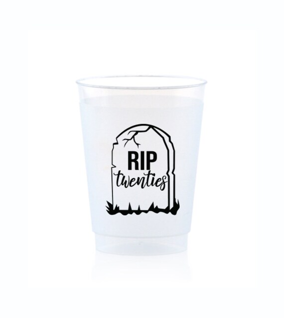 RIP Twenties Plastic Cups 30 Birthday Party Supply Minimalist