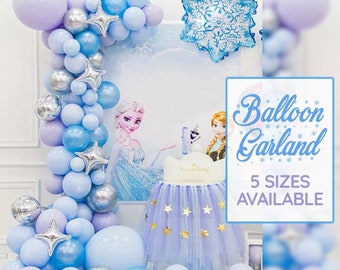 Winter Wonderland Party Frosted Frozen Snowflake Christmas Balloon Blue Purple Silver Princess Birthday New Year Decoration Party Supply