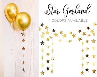 Gold-Stern-Girlande-vertikale Kaskaden-Party-Kulisse Hintergrund-klassische elegante Geburtstags-Weihnachtssilvesterabend-festliche Dekoration