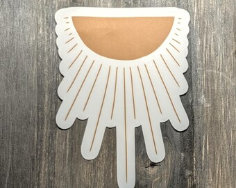 Boho half sun sticker, single color minimalist art