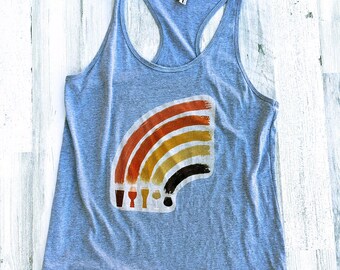 Craft beer rainbow women's racerback tank top