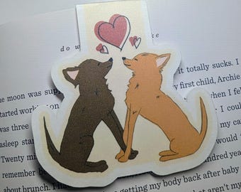 Chihuahua kissing dogs magnetic bookmark