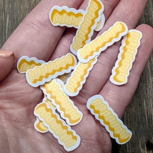 Mini fries sticker pack, crinkle cut french fry art, bundle of 10