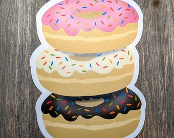 Frosted Donut Stack Sticker, Sweet Treat Art