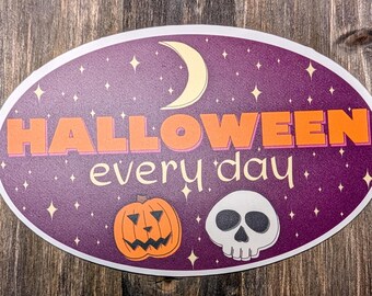 Halloween lover sticker, text art spooky, Halloween every day
