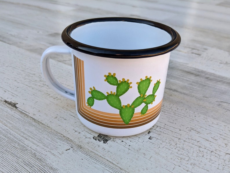 Retro Prickly Pear Cactus 10 oz. Campfire Mug