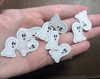 Mini ghost stickers, cute ghost art spooky Halloween sticker collection, bundle of 10