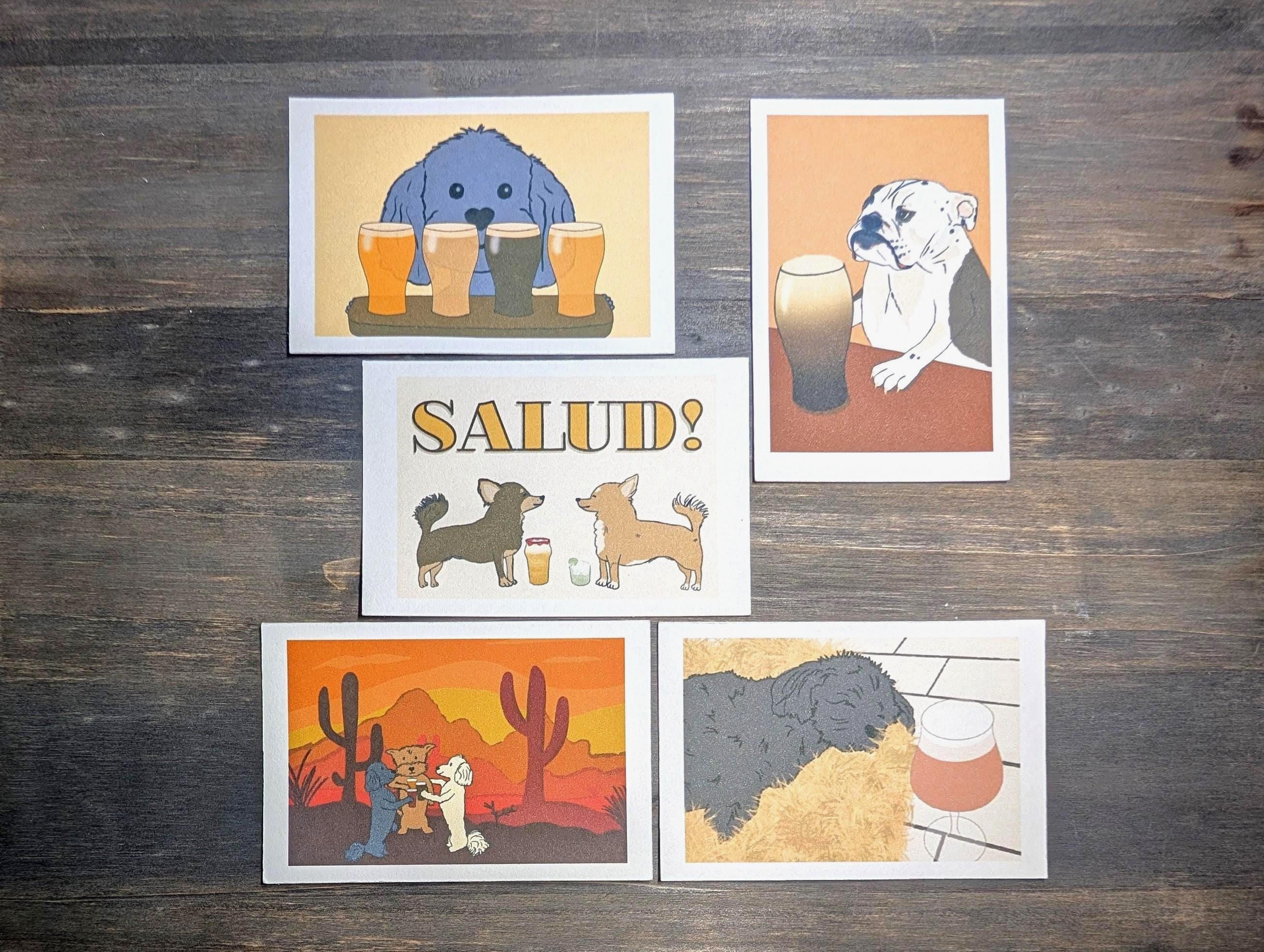 Dogs and Beer Mini 2x3 Inch Art Prints